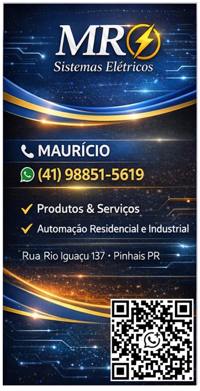 Logomarca de MR sistemas elétricos em produtos e serviços